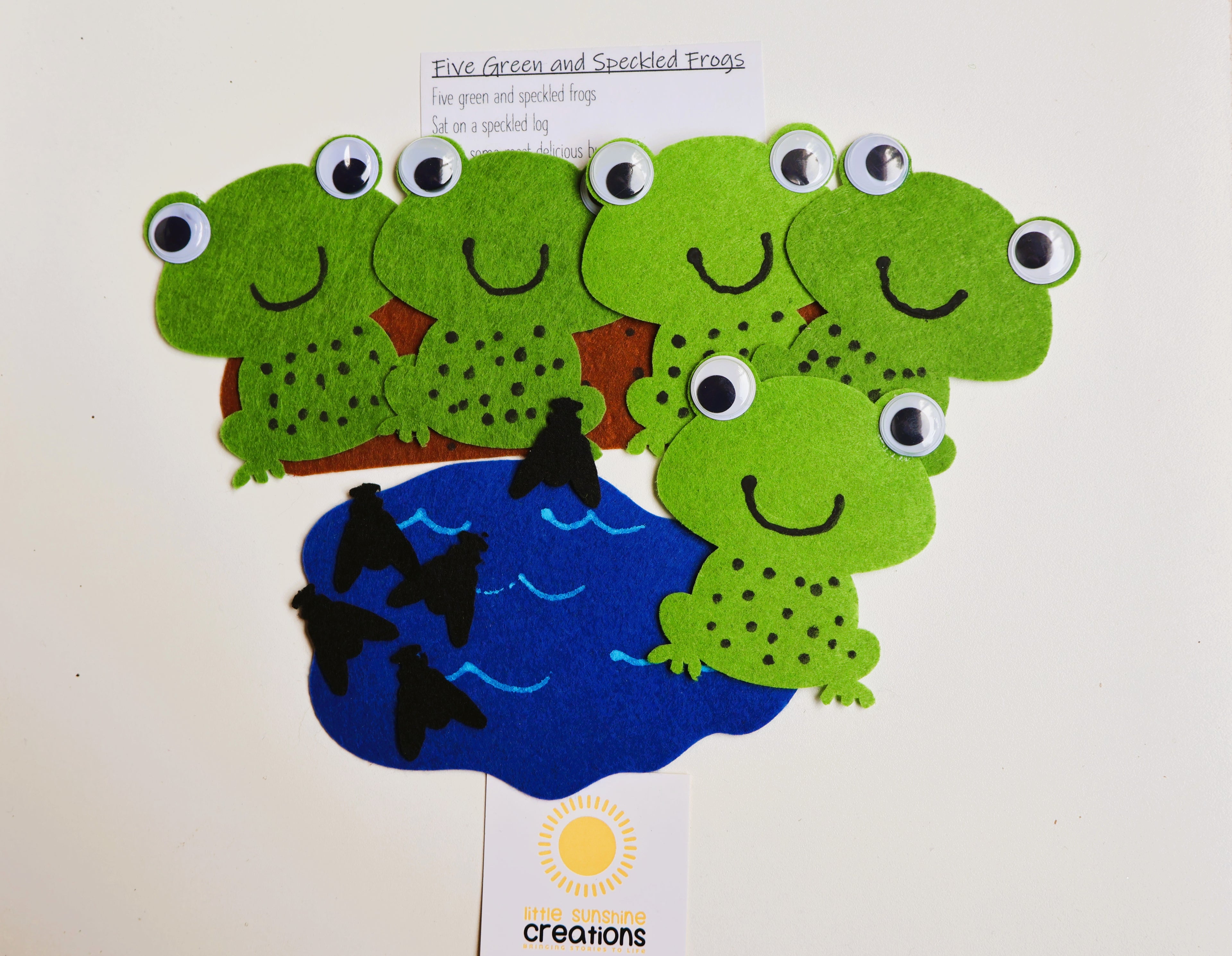 Five Green and Speckled Frogs